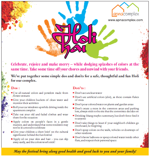 ideas for celebrating holi in society